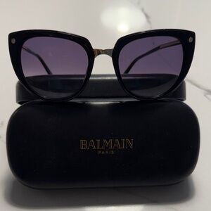 Balmain Black and Gold Cat-Eye Sunglasses